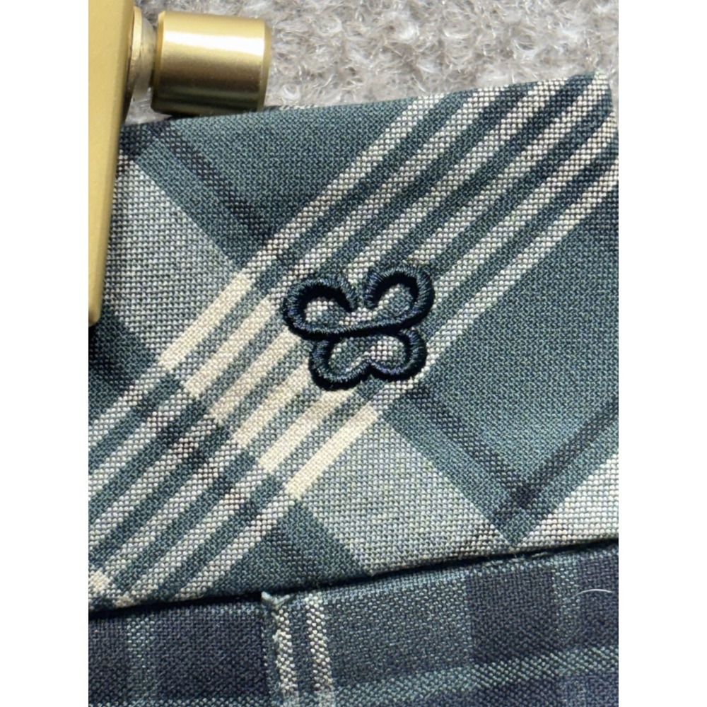 Aritzia Sunday Best Preppy Plaid‎ Micro Pleated Mini Skirt Green HR Size 8 NWOT - Picture 2 of 7